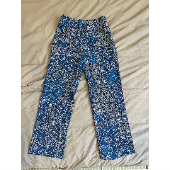 Banana Republic Blue Patterned Pant size 00R - Picture 1 of 5